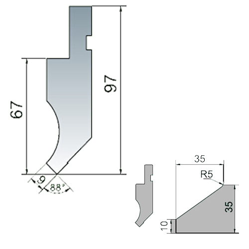 88 degree right angle upper punch-1d