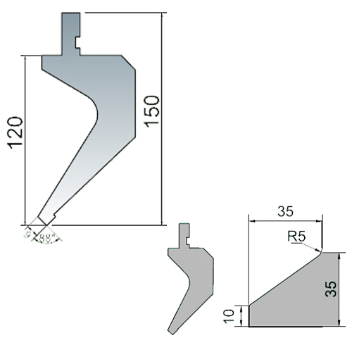88 degree right angle upper punch-3d