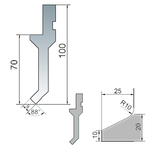 88°upper punch of right angle bending tool-1d