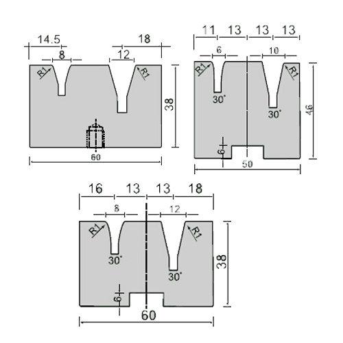 30°acute angle bending die-1d