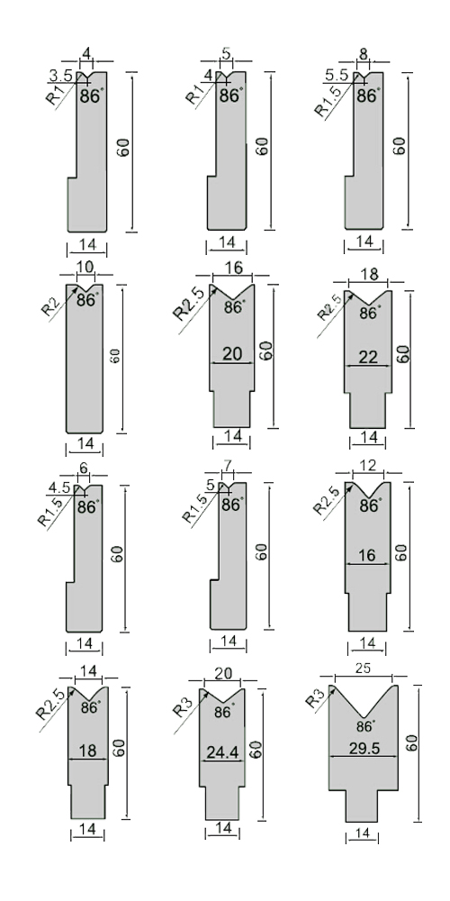 86°1V slot inserted standard die-1d