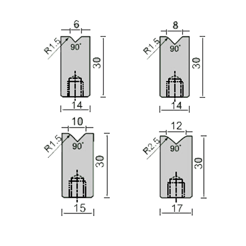 1V fixed bolt standard die 90 degree-1d