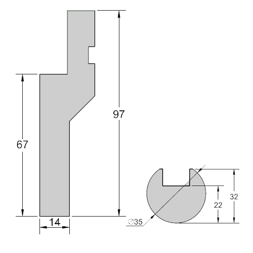 Arc roller punch body 17.5R-1d