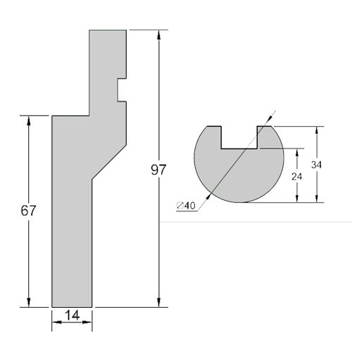 Arc roller punch body 20R-1d