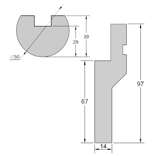 Arc roller punch body 25R-1d