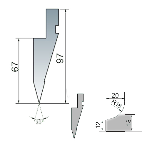 30 degree sharp angle upper die-2d