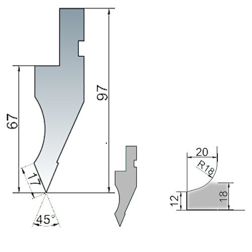 45°sharp angle upper die-1d