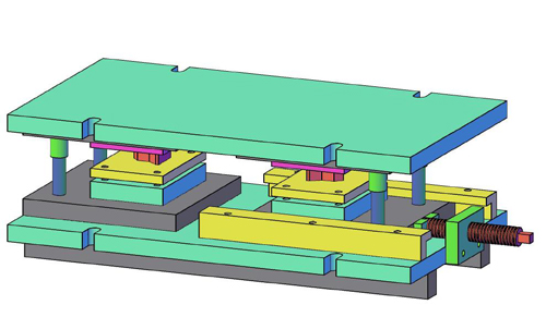 Adjustable compound metal stamping dies
